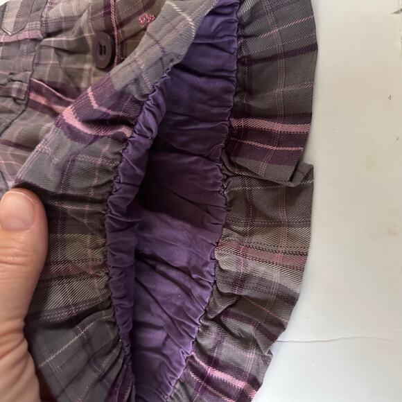 Creeks Girls Purple Plaid Skirt Outfit - Size 6 Months - Picture 3 of 7
